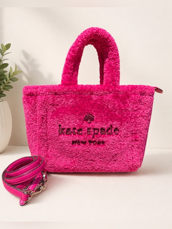 kate spade Handbags - kate spade Ella Faux Shearling Small Tote Bag in Striking Pink w/Crossbody Strap